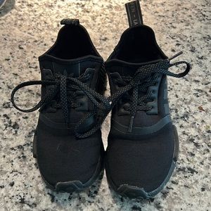 Black on black Adidas NMD size 4.5 in kids